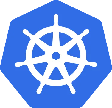 Logotipo de Kubernetes, orquestador de contenedores clave en arquitecturas de microservicios