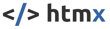 Logotipo oficial de HTMX, la librería hipermedia que el artículo presenta como alternativa a los frameworks SPA
