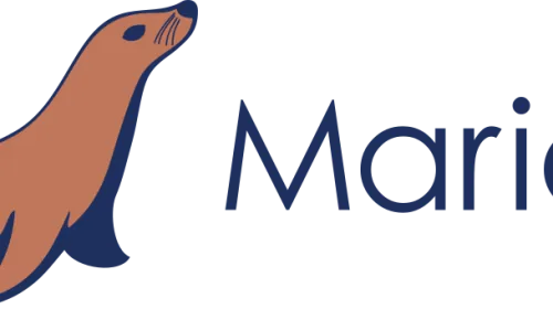 Logo oficial de MariaDB con el león marrón, el motor de base de datos cuya versión 11.7 añade vector search nativo y mejoras JSON