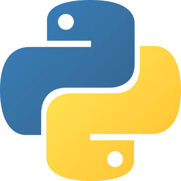 Logotipo oficial de Python con las dos serpientes entrelazadas en azul y amarillo, lenguaje cuya versión 3.12 introduce PEP 695, tracebacks útiles y un 5% más de rendimiento