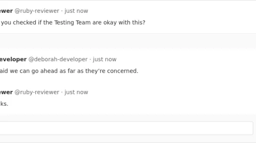Hilo de code review en GitLab con comentarios sobre cambios concretos, formato sobre el que la asistencia de IA se está integrando en flujos de revisión de código en equipos de desarrollo