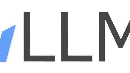 Logo oficial del proyecto vLLM, motor de serving de LLM en GPU cubierto en el artículo