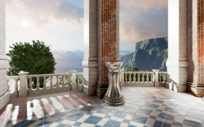 Captura de pantalla de una demostración oficial de three.js con WebXR que renderiza un entorno panorámico inmersivo, representativo de la pila técnica abierta basada en JavaScript y WebGL que en 2026 permite construir experiencias de realidad virtual y aumentada portables entre auriculares Meta Quest, Apple Vision Pro y navegadores compatibles sin depender de tiendas propietarias