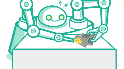 Brazo robótico colaborativo (cobot) trabajando junto a un operario en una célula de fabricación sin vallas de separación