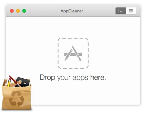 AppCleaner UI screenshot on macOS, macOS application uninstaller, veteran freeware from FreeMacSoft. Drag any app and it remo…